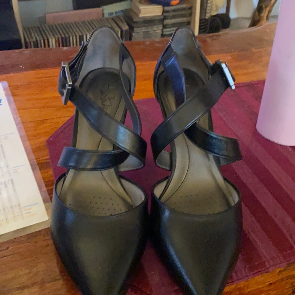 LifeStride black strapped heels.